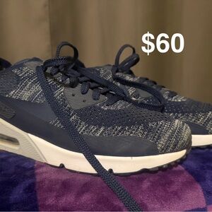 Nike Navy and Gray Men's Sneakers